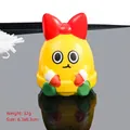 Yellow pear squishy toy with red bow, stress relief slow rebound figure, 6.3x8.3cm size - Christmas Bell