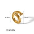 18k gold plated titanium steel nail ring with sparkling diamonds in a spiral design - Nail Design Zirconia Ring (4225-7)