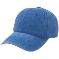 Adjustable washed blue cotton baseball cap with pre-curved brim and six-panel design - L (58-60cm) / Sky Blue
