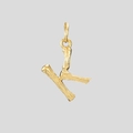 Pendentif lettre K doré avec texture bambou en acier inoxydable 316L pour femmes - Or-K