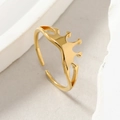 Polierter goldener verstellbarer Edelstahlring in Kronenform für Damen - Einheitsgröße / Gold