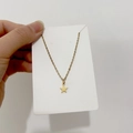 Dettaglio di una collana in acciaio inossidabile dorato con pendente a stella piena - DN107 Stella a Cinque Punte