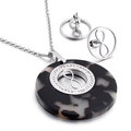 Golden vintage jewelry set with tortoise resin necklace and diamond infinity earrings - Silver Infinite Symbol (KS51830-K)
