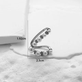 Detailed view showing 1.92cm by 2.3cm dimensions of a pearl spiral ring with diamonds - Silver #7