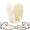 Knitted hooded balaclava scarf for women in milky white soft faux cashmere finish - Milk White
