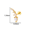 Clou d'oreille cartilage en acier titane doré avec quatre pierres en zircon - 1# Style Courbé à Cinq Pierres (2623-1# Or) / Doré