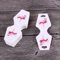 White jewelry card with pink flamingo print for displaying earrings and necklaces - Flamingo Pattern
