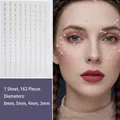 Perlas adhesivas blancas de tamaños mixtos para decoración de maquillaje facial de festival - 126 Piezas/Paquete (Tamaños Mixtos) / Blanco Perla Artificial