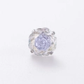 Octagon rose cut zirconia stud earrings in titanium steel with six-prong setting - Milky Frost