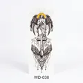 Waterproof full arm temporary tattoo WD-038 with angels, cross and dove design - WD-038/Praying Angel and Cross