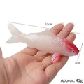 Red and white realistic PVC koi fish toy model keychain pendant 11cm length - 11cm / Model Style / Red Head Silver Body