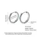 Silver titanium steel hoop earrings with 24mm diameter dimensions for women - 2.0*20mm / Steel