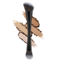 Zweiseitiger Make-up-Pinsel mit schwarzem Griff und Farbverlauf zum Konturieren und Rouge - Doppelköpfiger Konturenpinsel Schwarz