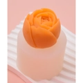 Zylindrische Silikonform für DIY-Rosenblüten mit einem orangefarbenen Blumenmuster - Klein (3) / Halbdurchsichtiges Weiß