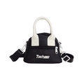 Mini bolso Tochaso en contraste blanco y negro con correa ajustable para niños - Negro