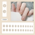 Klassieke nude vierkante kunstnagels met glanzende afwerking en 24-delige set - Ijs Transparant Vierkant (CF029)