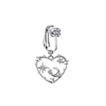 Zilveren navelclip met hol hart en ster- en maanhangers van zirkonia steentjes - Zilveren Hart Maan Ster Stijl (FBR3102882)