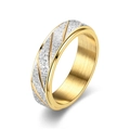 Anello girevole bicolore in acciaio inossidabile con finitura satinata oro e argento - US 6 / Oro