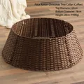 Pied de sapin de Noël en rotin tressé marron avec diamètre de base de 78 cm - 78CM / Café Imitation Rotin