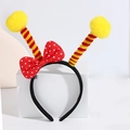 Yellow bee antenna headband with red polka dot bow for festive party costumes - No.24 Bee Headband