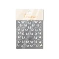 Japanese retro butterfly nail art stickers in white and blue hues by Tomoni MS 573 - Holographic Butterfly Letter Style (MS573)