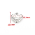 Polished heart pendant with Be My Valentine engraving in stainless steel, 16.5mm size - Steel Polished Engraved Heart 16.5mm