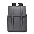 Dark gray waterproof backpack with classic flap and double buckle straps in a minimalist style - Gray