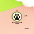 Detailed view showing panda charm dimensions 22x20mm and 1.6g weight on dual background - Panda Paw Round Plate