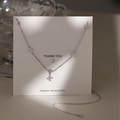 Silver S925 snake chain necklace featuring elegant flower and round zircon pendants - Flower / Zircon Small Flower Style