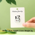 Cute panda enamel pin on white box, cartoon metal badge for kids' clothing and gifts - Mahjong Two Dots Panda