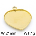 Bandeja de colgante de corazón en acero inoxidable dorado, ancho 21mm y peso 1g - 21mm / Dorado(KLJ4172-Z)