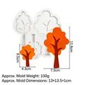 Silicone tree shape mold for cake decoration, featuring two sizes for maple leaf designs - Style 3-Large Tree / Gray