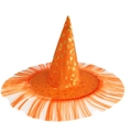Hexenhut mit Perücke / Orange