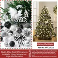 107pcs black and white Christmas ornaments set with baubles and deer for 210cm tree - 210cm Christmas Tree Accessory Pack / Black & White
