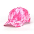 Tie-dye baseball cap in vibrant rose red and white pattern with classic curved brim - Rose Red Tie-Dye Style (6#)