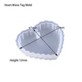 Silicone heart shaped wavy mold for epoxy resin and aromatherapy hangers 67x73x12mm - D3826-Heart Wavy Tag Mold