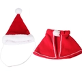Costume de Noël classique pour animaux comprenant un bonnet de Noël et une cape en polaire - S / Bonnet de Père Noël + Cape