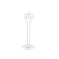 Clear acrylic bioflex piercing set with 24 pieces for lip eyebrow and ear studs - Labret Stud / 1.2x6x3mm / Clear