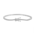 Elegant S925 sterling silver tennis bracelet featuring a row of sparkling white zircons - 2mm Platinum 16.5cm Approximately 7.8g