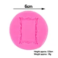 Stampo circolare in silicone rosa con cornice barocca per decorazioni fondant fai da te - Stile 1 Cornice Rettangolare / Rosa