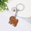 Cute brown Chow Chow dog keychain with I Love Dogs pendant on a white tray - Chow Chow idog