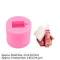 Pink silicone mold for DIY miniature 3D house candles and cake decorations - Silicone / 3# Pink A857