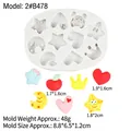 DIY silicone mold with heart, star, and crown shapes for resin and chocolate - 2# Geometric Shapes (Gray)