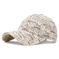 Beige corduroy baseball cap with black INSUN monogram print and curved brim - Adjustable / Cream (Corduroy Letter Print)
