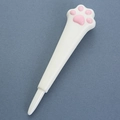 Cute white cat paw squishy decompression pen with pink silicone claw for students - Big White Cat Paw