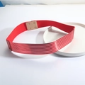 Cintura elastica rossa vintage francese con strisce metalliche e chiusura a bottoni - Rosso