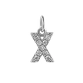 Silver letter X pendant with micro-pave cubic zirconia and 18k gold plating - Steel-X