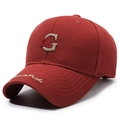 Cappellino da baseball rosso scuro classico con ricamo 3D aG e visiera ricurva - Regolabile / Rosso
