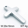 Titanium steel silver cross pendant, hip hop punk style, 29x19mm size and 4g weight - Style 3 Cross (KLJ5627-Z)