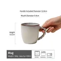Retro Japanese ceramic mug in matte off-white with unique woven handle design - Mai Luo - Grey White (Minor Flaw)